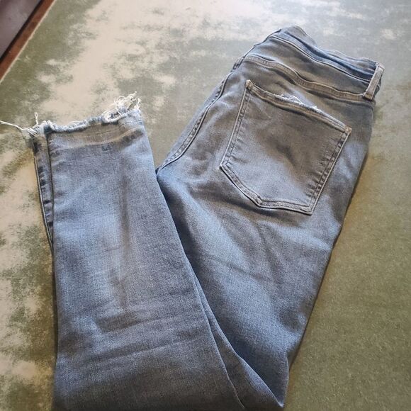 Agolde Sophie high rise distressed hem crop jeans sz 28 - Picture 3 of 5